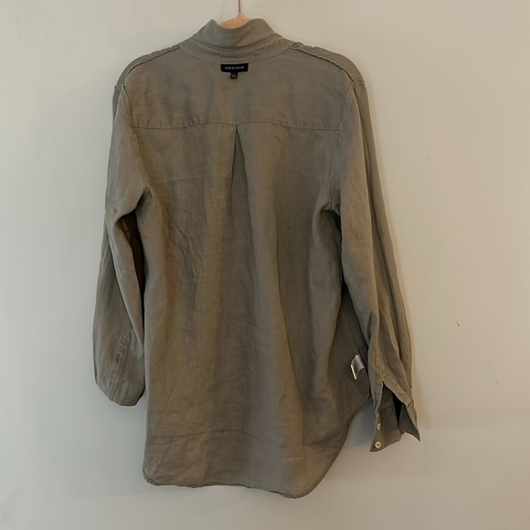 Lord &Taylor Linen Tan long Sleeves blouse - Picture 4 of 9